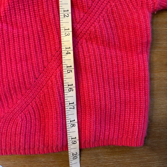 Anthropologie The Enza Ribbed Cashmere Mock Turtleneck Cropped Sweater, Pink, M - Picture 9 of 10